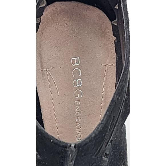 BCBGeneration Women's Morocco Black Suede High Heel Strap Shoes Size 6.5 In Box - Picture 15 of 16